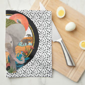 TWINKLE-TOES SAFARI éléphant serviette de cuisine (Quart Plié)