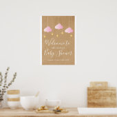 Twinkle Twinkle Baby Girl Shower Boho Welkom Poster (Keuken)