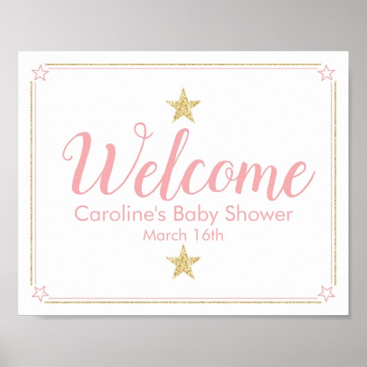 Twinkle Twinkle Baby shower Affiche de bienvenue o (Devant)