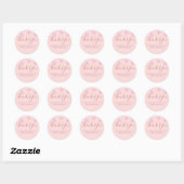 Twinkle Twinkle Baby shower Dank u Roze Ronde Sticker (Vel)
