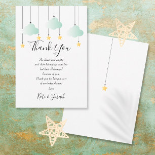 Twinkle Twinkle Baby Shower Dankjeduurgedicht Bedankkaart