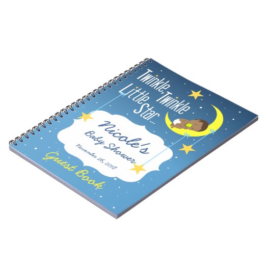 Twinkle Twinkle Baby shower Guest Book Notitieboek (Linkerzijde)