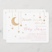 Twinkle Twinkle Baby shower Invitation Kaart (Voorkant / Achterkant)