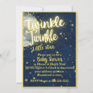Twinkle Twinkle-Baby shower Kaart