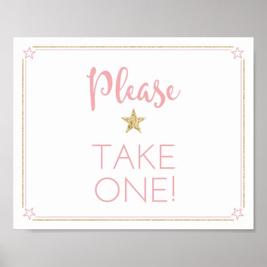 Twinkle Twinkle Baby shower neemt één teken Poster (Voorkant)