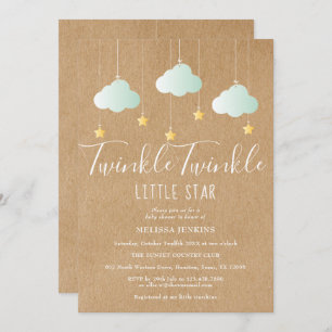 Twinkle Twinkle Baby shower / Sprinkle Rustic Boho Kaart