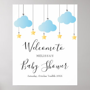 Twinkle Twinkle Blue Boy Baby shower Affiche de bi