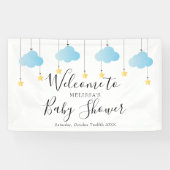 Twinkle Twinkle Blue Boy Baby shower Welkom Spandoek (Horizontaal)