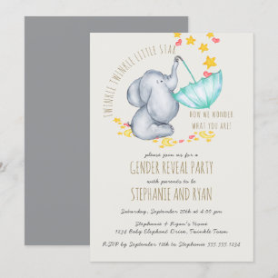 Twinkle Twinkle Elephant Grey Geslacht onthullen Kaart