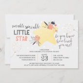 Twinkle Twinkle Floral Star Baby Sprinkle Kaart (Voorkant)