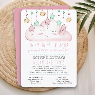 Twinkle Twinkle Gedicht Meisje Baby Shower per Pos Kaart