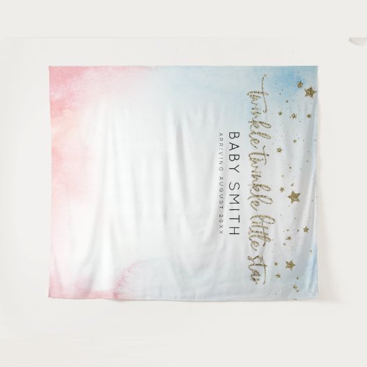 Twinkle Twinkle Gender onthulling achtergrond Wandkleed (Voorkant (horizontaal))