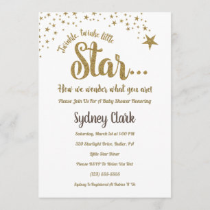 Twinkle Twinkle Gender Reveal Baby shower Uitnodig Kaart