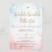 Twinkle Twinkle Gender Reveal Invites Card Programma (Voorkant)