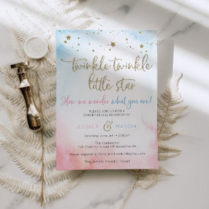 Twinkle Twinkle Gender Reveal Invites Card Programma