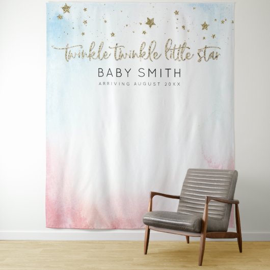 Twinkle Twinkle Geslacht Reveal Achtergrondpaneel Wandkleed (In situ)