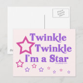 Twinkle Twinkle Ik ben een ster Briefkaart (Voorkant / Achterkant)