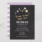Twinkle Twinkle Invitation d'anniversaire (Devant / Derrière)