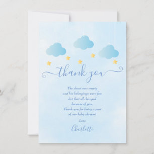 Twinkle Twinkle Jongens Baby Shower Bedankt Gedich