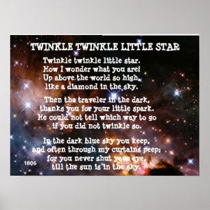 TWINKLE TWINKLE KLEINE STAR-gedicht Poster