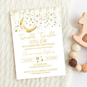 Twinkle twinkle kleine ster baby shower kaart