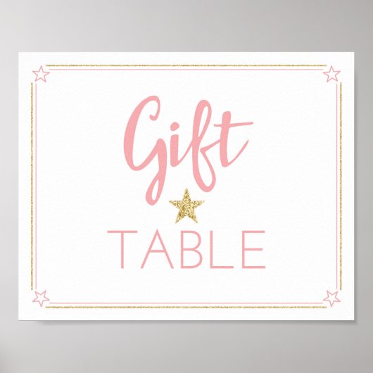 Twinkle Twinkle Little Baby shower Gift Table bord Poster (Voorkant)