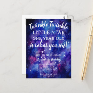 Twinkle Twinkle Little Star 1st Birthday Galaxy Briefkaart