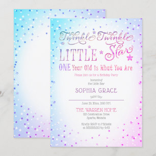 Twinkle Twinkle Little Star 1st Birthday Party Kaart
