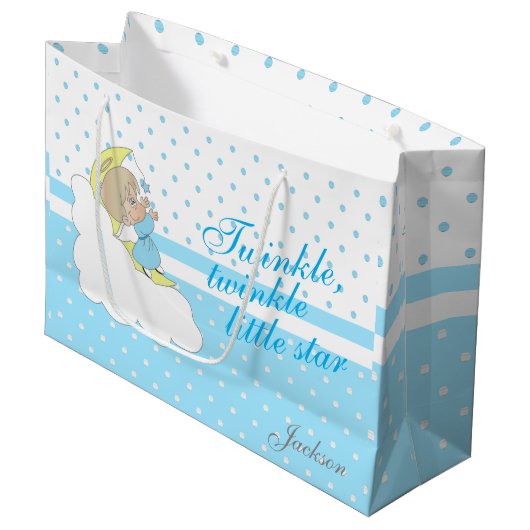 Twinkle, Twinkle Little Star - Baby Blue Groot Cadeauzakje (Voorkant Gekanteld)