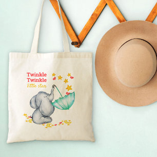 Twinkle Twinkle Little Star Baby Elephant Tote Bag