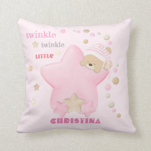 Twinkle Twinkle Little Star Baby Girl Teddy Bear Kussen
