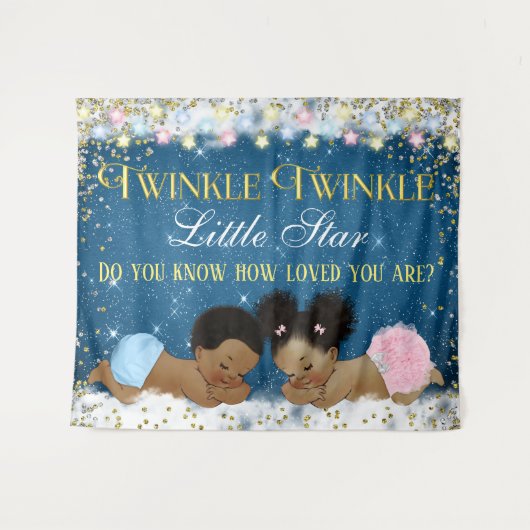 Twinkle Twinkle Little Star Baby Shower Achtergron Wandkleed (Voorkant (horizontaal))