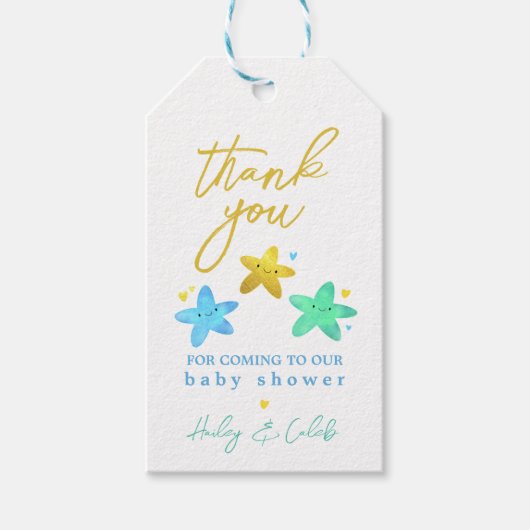 Twinkle Twinkle Little Star Baby shower Bedankt Cadeaulabel (Voorkant)