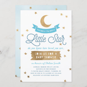 Twinkle Twinkle Little Star   Baby shower   Blauw Kaart