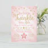 Twinkle Twinkle Little Star Baby shower Invitation (Debout devant)