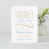 Twinkle Twinkle Little Star Baby shower Invitation (Debout devant)