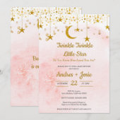 Twinkle Twinkle Little Star Baby shower Invitation (Devant / Derrière)