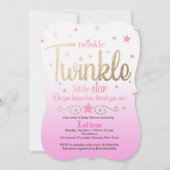 Twinkle Twinkle Little Star Baby shower Invitation (Devant)