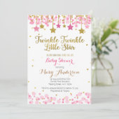 Twinkle Twinkle Little Star Baby shower Invitation (Debout devant)