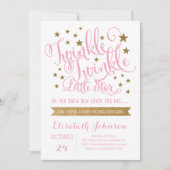 Twinkle Twinkle Little Star Baby shower Invitation (Devant)