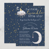 Twinkle Twinkle Little Star Baby shower Invitation (Devant / Derrière)