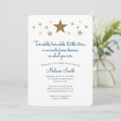 Twinkle Twinkle Little Star Baby shower Invitation (Debout devant)