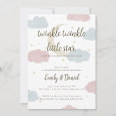 Twinkle Twinkle Little Star Baby shower Invitation (Devant)