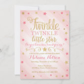 Twinkle Twinkle Little Star Baby shower Invitation (Devant)