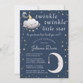 Twinkle Twinkle Little Star Baby shower Invitation (Devant)