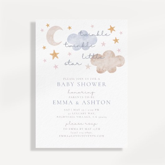 Twinkle Twinkle Little Star Baby shower Invitation