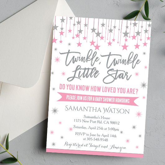 Twinkle Twinkle Little Star Baby Shower Invitation