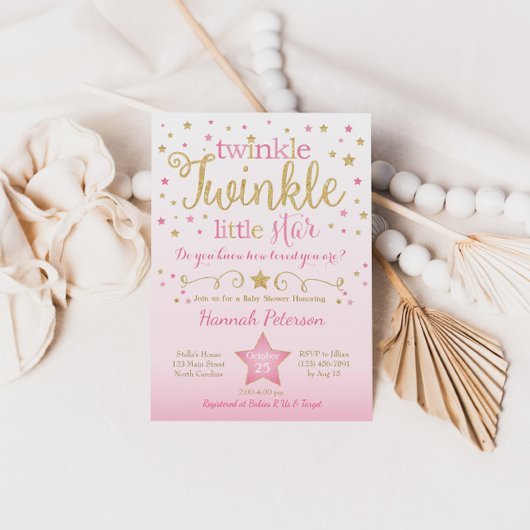 Twinkle Twinkle Little Star Baby shower Invitation