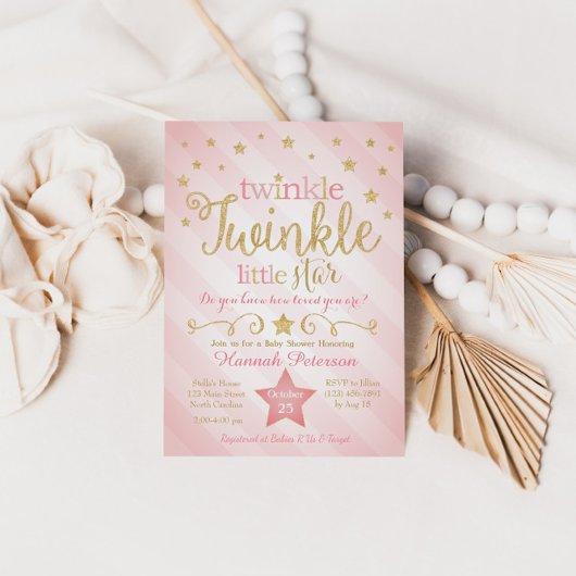 Twinkle Twinkle Little Star Baby shower Invitation