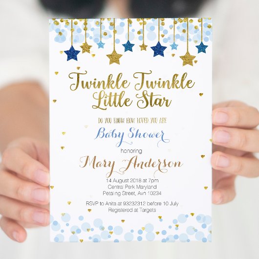Twinkle Twinkle Little Star Baby shower Invitation